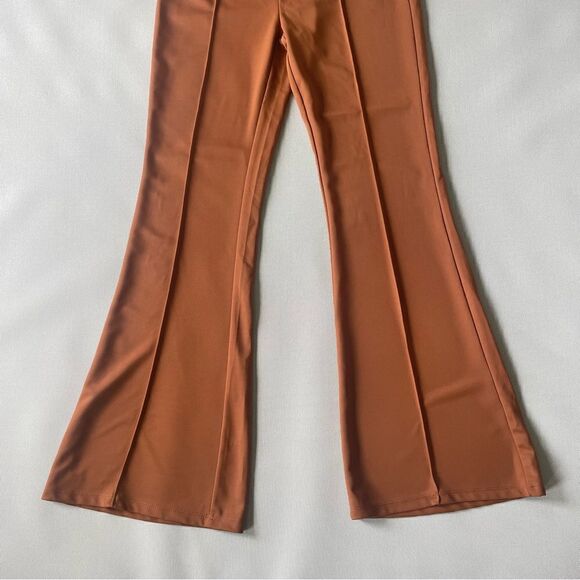 IRIS Chocolate Flare Polyester Pants Women’s Size Medium NWT - Picture 4 of 13